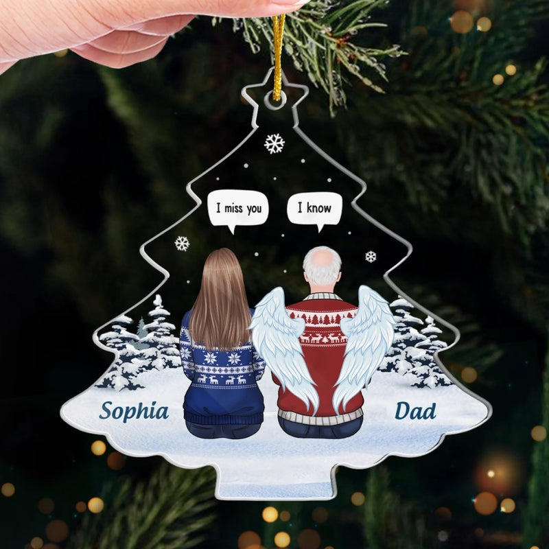 Custom Acrylic Ornament - Personalized Christmas Memorial Sympathy Gifts For Loss Of Mom, Dad - Loved Beyond Words, Missed Beyond Measure