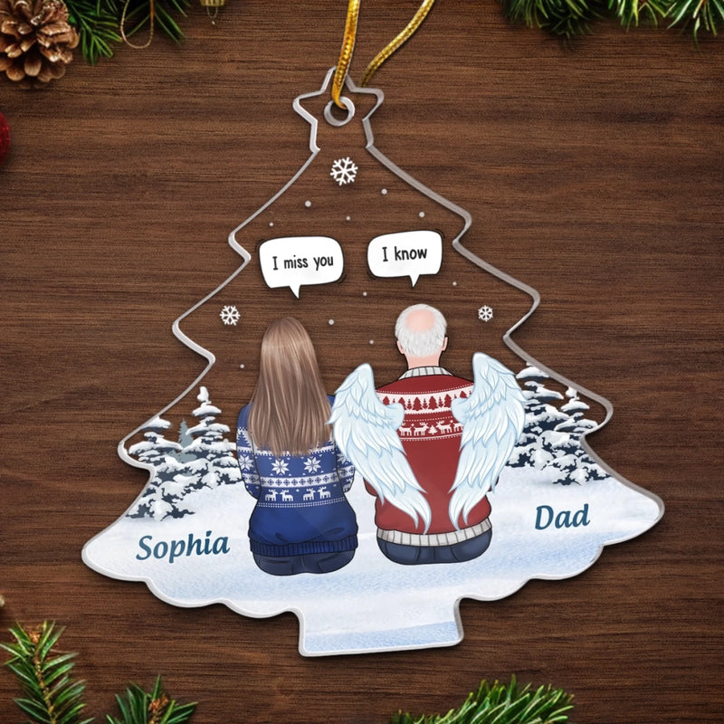 Custom Acrylic Ornament - Personalized Christmas Memorial Sympathy Gifts For Loss Of Mom, Dad - Loved Beyond Words, Missed Beyond Measure