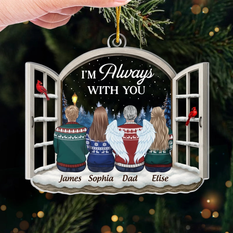 Custom Acrylic Ornament - Personalized Christmas Memorial Sympathy Gifts For Loss Of Mom, Dad - Forever With You