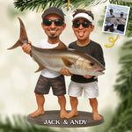 Custom Photo Fishing Couple Gifts - Personalized Ornament