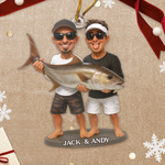 Custom Photo Fishing Couple Gifts - Personalized Ornament