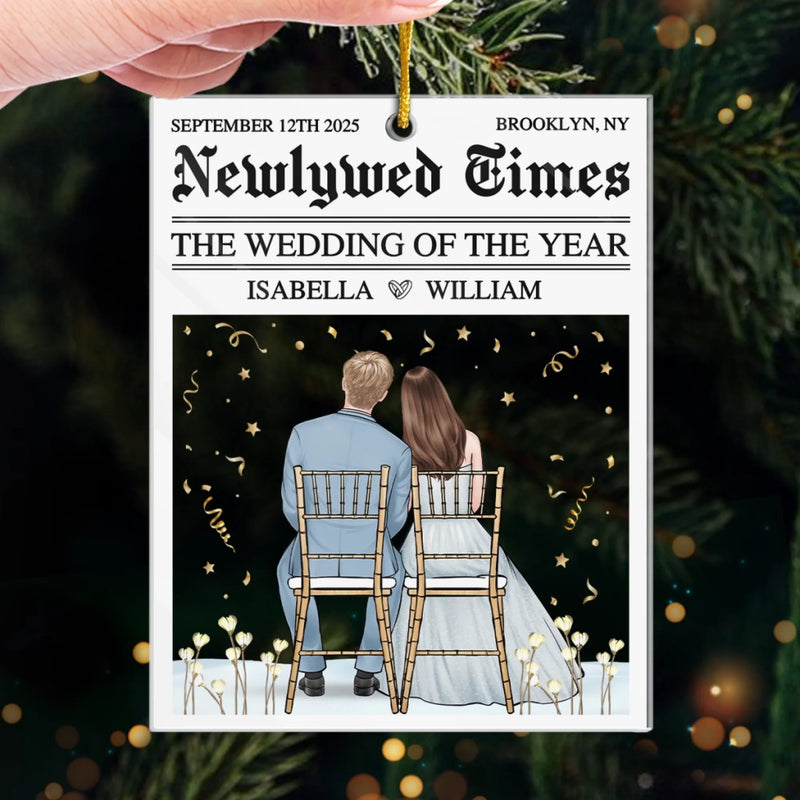 Custom Acrylic Ornament - Personalized Anniversary Christmas Wedding Gifts For Husband And Wife, Him And Her - The Wedding Of The Year