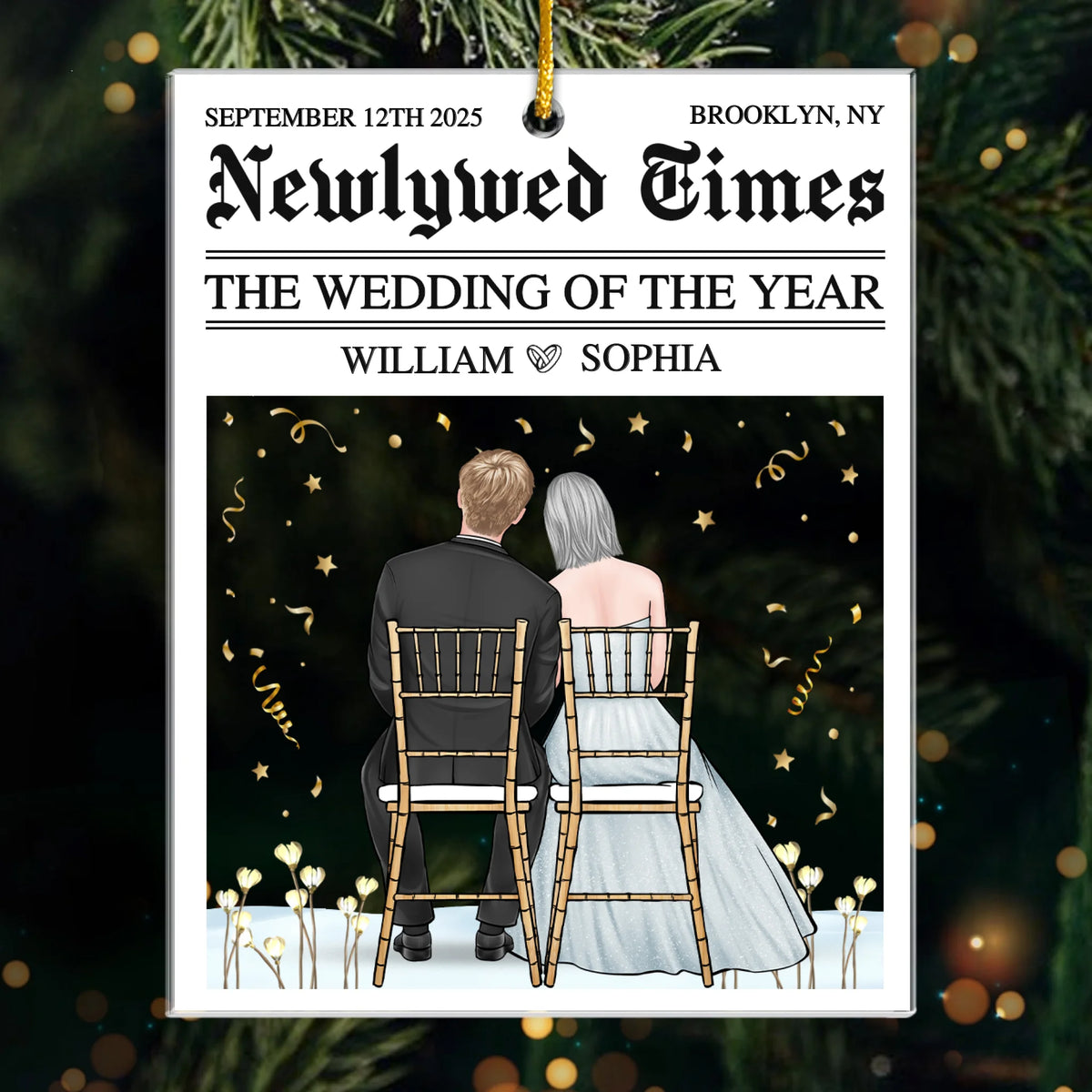 Custom Acrylic Ornament - Personalized Anniversary Christmas Wedding Gifts For Husband And Wife, Him And Her - The Wedding Of The Year