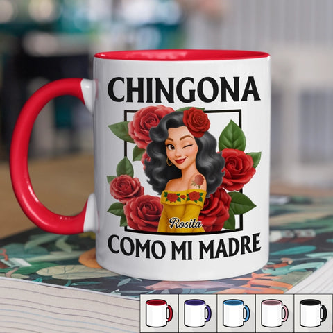 Custom Accent Mug - Personalized Hispanic Month Birthday Gifts For Hispanics And Latinos, Women - Strong Like Roses, Bold Like Me