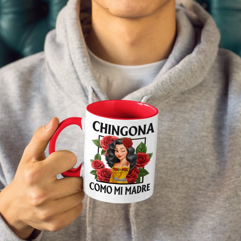 Custom Accent Mug - Personalized Hispanic Month Birthday Gifts For Hispanics And Latinos, Women - Strong Like Roses, Bold Like Me