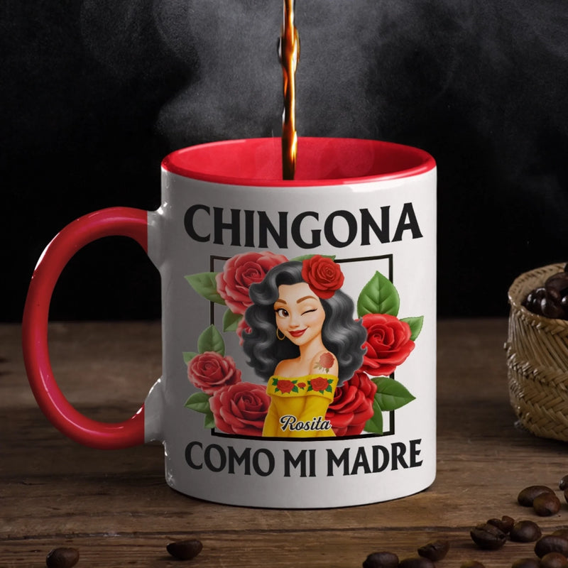 Custom Accent Mug - Personalized Hispanic Month Birthday Gifts For Hispanics And Latinos, Women - Strong Like Roses, Bold Like Me