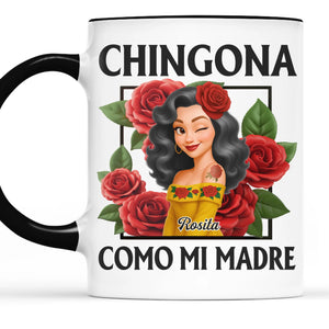 Custom Accent Mug - Personalized Hispanic Month Birthday Gifts For Hispanics And Latinos, Women - Strong Like Roses, Bold Like Me