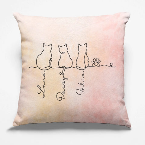 Custom Pillow - Personalized Pet Memorial Sympathy Gifts For Cats - Minimalist Cats, Maximal love