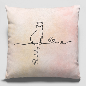 Custom Pillow - Personalized Pet Memorial Sympathy Gifts For Cats - Minimalist Cats, Maximal love