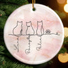Custom Ceramic Ornament - Personalized Christmas Memorial Sympathy Gifts For Cats - Feline Family Forever