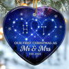 Custom Ceramic Ornament - Personalized Anniversary Christmas Wedding Gifts For Husband And Wife, Him And Her - Constellations Of Love, Forever Ours