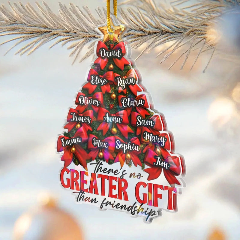 Custom Hologram Acrylic Ornament - Personalized Christmas Best Friend Birthday Gifts For Women, Besties, Sisters, BFF - Our Bond Grows Like Christmas Lights