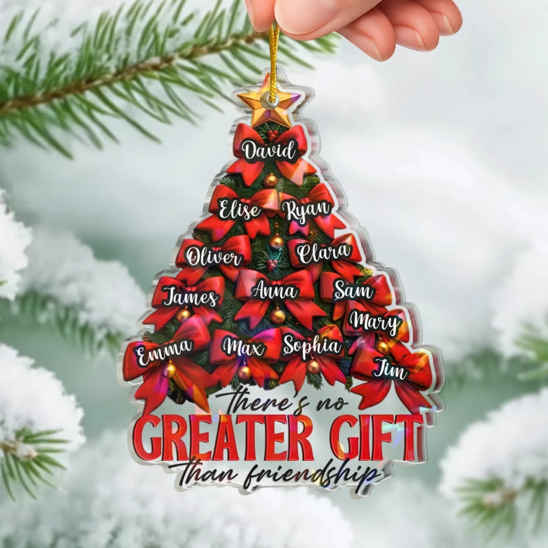 Custom Hologram Acrylic Ornament - Personalized Christmas Best Friend Birthday Gifts For Women, Besties, Sisters, BFF - Our Bond Grows Like Christmas Lights