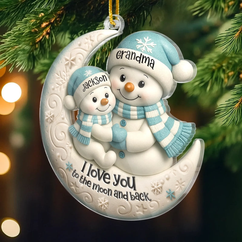 Custom Acrylic Ornament - Personalized Christmas Birthday Gifts For Mom, Grandma - Love You To The Moon