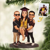 Custom Photo Acrylic Ornament - Personalized Christmas Birthday Gifts For Best Friends, Family, Coworker, Work Bestie, Husband And Wife, Dog Cat Lovers - Caps Off To New Beginnings