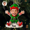 Custom Photo Acrylic Ornament - Personalized Christmas Birthday Gifts For Kids - Jolly And Surprised