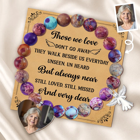 Custom Photo Memorial Bracelet - Personalized Memorial Sympathy Gifts For Loss Of Mom, Dad - In Memory Of A Beautiful Soul
