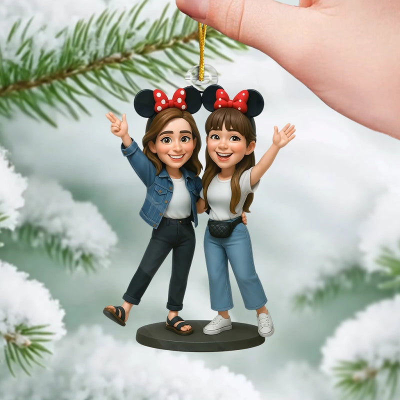 Custom Photo Acrylic Ornament - Personalized Christmas Birthday Gifts For Best Friends, Family, Coworker, Work Bestie, Husband And Wife, Dog Cat Lovers - Minnie Mood Forever
