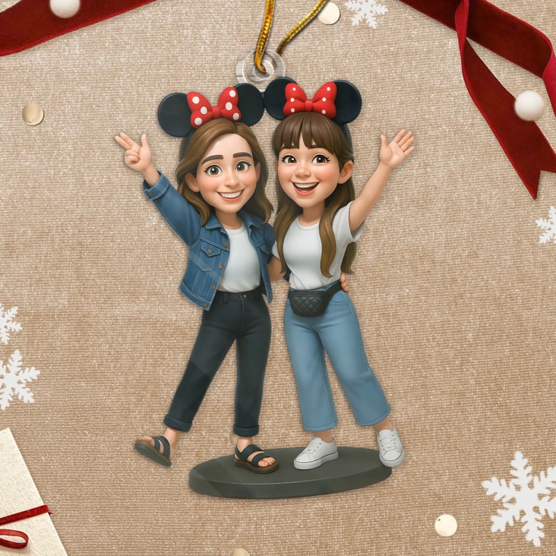 Custom Photo Acrylic Ornament - Personalized Christmas Birthday Gifts For Best Friends, Family, Coworker, Work Bestie, Husband And Wife, Dog Cat Lovers - Minnie Mood Forever