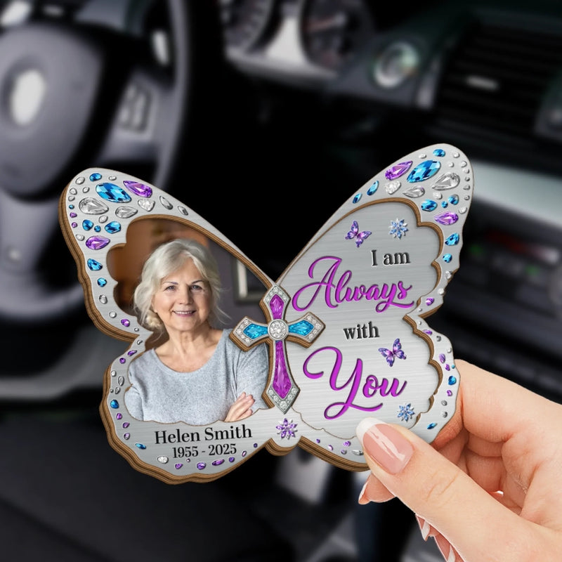 Custom Photo Car Visor Clip - Personalized Memorial Sympathy Gifts For Loss Of Mom, Dad -Together Again In Heaven