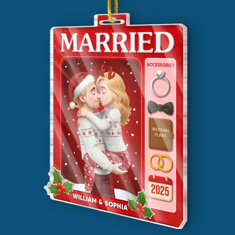 Custom Acrylic Ornament - Personalized Anniversary Christmas Wedding Gifts For Husband And Wife, Him And Her - Our Love, Our Brand