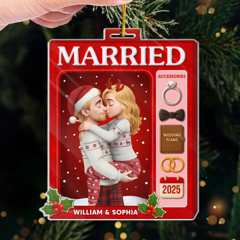Custom Acrylic Ornament - Personalized Anniversary Christmas Wedding Gifts For Husband And Wife, Him And Her - Our Love, Our Brand