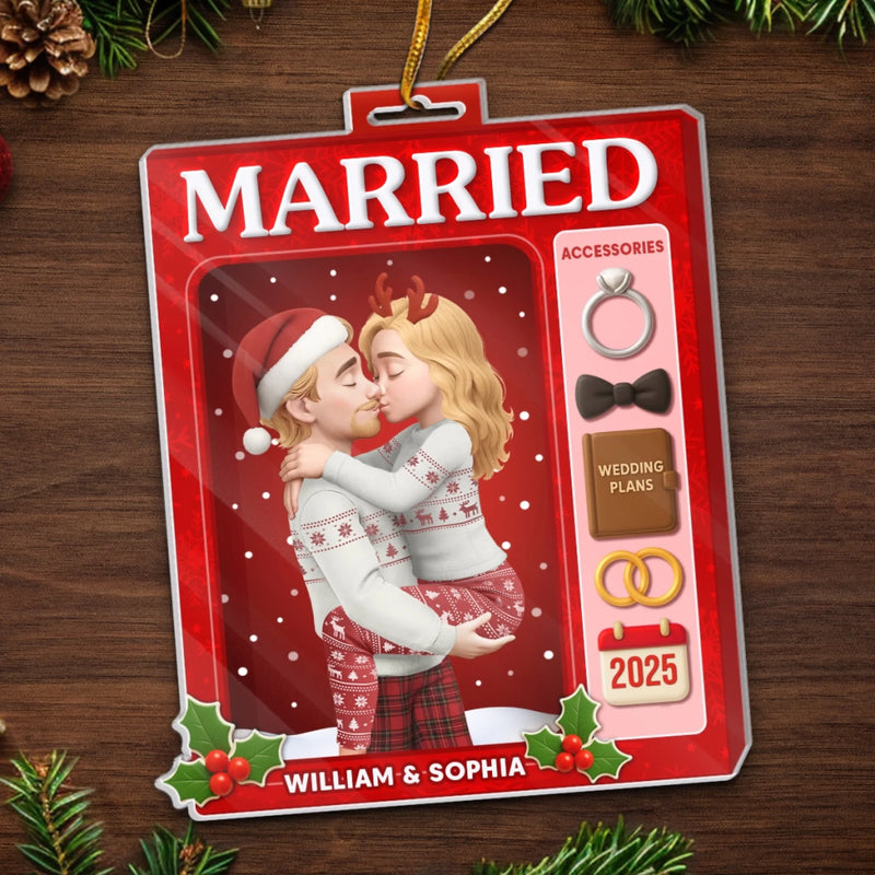 Custom Acrylic Ornament - Personalized Anniversary Christmas Wedding Gifts For Husband And Wife, Him And Her - Our Love, Our Brand