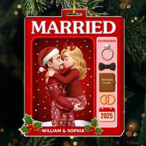 Custom Acrylic Ornament - Personalized Anniversary Christmas Wedding Gifts For Husband And Wife, Him And Her - Our Love, Our Brand