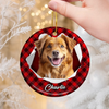 Custom Photo Ceramic Ornament - Personalized Christmas Birthday Gifts For Dog Cat Lovers, Dog Dad And Mom, Cat Owners - Tails Wag, Hearts Glow