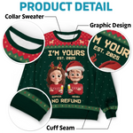 Custom Unisex Ugly Sweatshirt - Personalized Anniversary Christmas Wedding Gifts For Husband And Wife, Him And Her - Forever Festive, Forever Us
