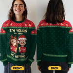 Custom Unisex Ugly Sweatshirt - Personalized Anniversary Christmas Wedding Gifts For Husband And Wife, Him And Her - Forever Festive, Forever Us