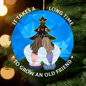 Custom Hologram Acrylic Ornament - Personalized Christmas Best Friend Birthday Gifts For Women, Besties, Sisters, BFF - Side By Side, Year By Year