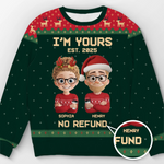 Custom Unisex Ugly Sweatshirt - Personalized Anniversary Christmas Wedding Gifts For Husband And Wife, Him And Her - Forever Festive, Forever Us