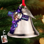 Custom Photo Memorial Angel Gifts - Personalized Bell Ornament with Charms
