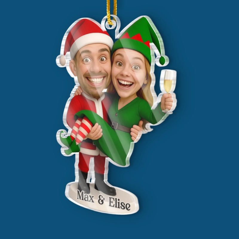 Custom Photo Acrylic Ornament - Personalized Anniversary Christmas Wedding Gifts For Husband And Wife, Him And Her - Jingle Until We Tingle