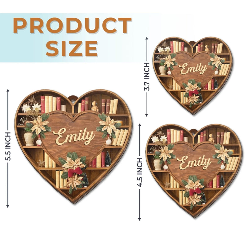 Custom Wood Ornament - Personalized Christmas  Bookish Gifts For Book Lovers, Bookworms, Readers - The Shelf Life Of Love