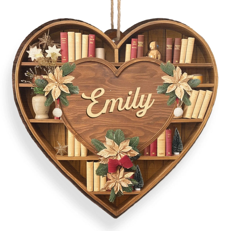 Custom Wood Ornament - Personalized Christmas  Bookish Gifts For Book Lovers, Bookworms, Readers - The Shelf Life Of Love