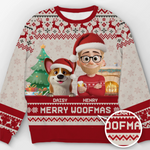 Custom Unisex Ugly Sweatshirt - Personalized  Christmas Birthday Gifts For Dog Lovers, Dog Dad And Mom - Santa Paws Is Coming To Town