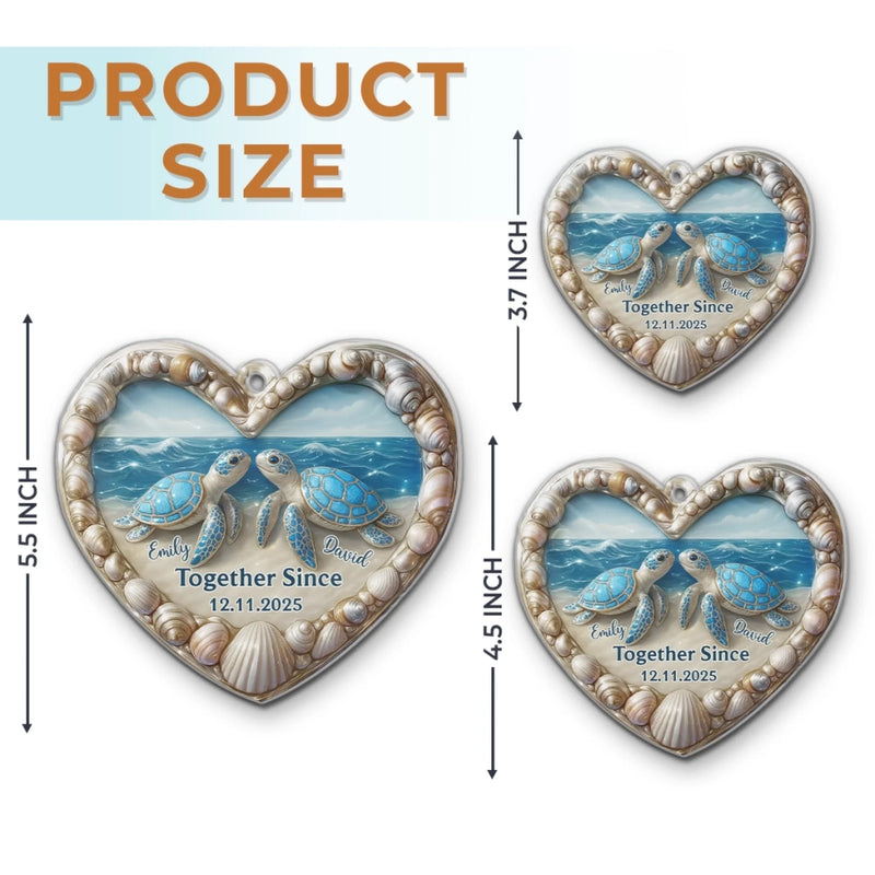 Custom Acrylic Ornament - Personalized Anniversary Christmas Wedding Gifts For Husband And Wife, Him And Her - Our Forever, Sealed By The Sea