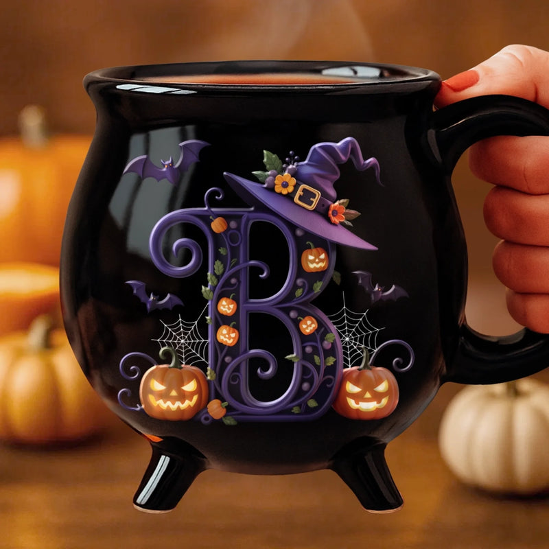 Custom 12oz Ceramic Cauldron Coffee Mug - New Arrival, Personalized Halloween Witchy Gifts For Besties, Sisters, BFF, Family, Yourself - Brew And Boo AMZ