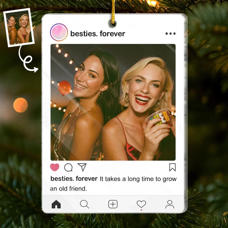 Custom Photo Acrylic Ornament - Personalized Christmas Best Friend Birthday Gifts For Women, Besties, Sisters, BFF - Sassy Sisters