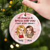 Custom Ceramic Ornament - Personalized Best Friend Christmas Birthday Gifts For Women, Besties, Sisters, BFF - Unfiltered And Unbothered