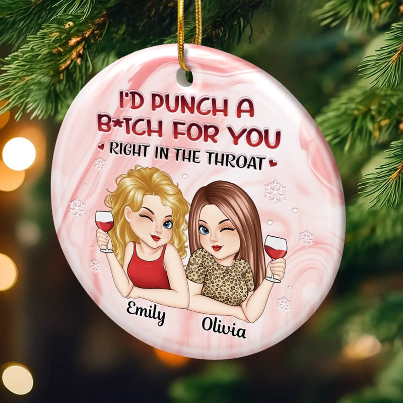 Custom Ceramic Ornament - Personalized Best Friend Christmas Birthday Gifts For Women, Besties, Sisters, BFF - Unfiltered And Unbothered