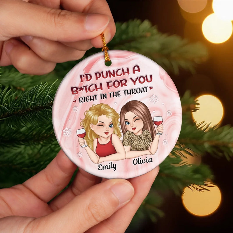 Custom Ceramic Ornament - Personalized Best Friend Christmas Birthday Gifts For Women, Besties, Sisters, BFF - Unfiltered And Unbothered