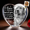 Custom Photo 3D Crystal Heart Shaped - Personalized Pet Memorial Sympathy Gifts For Dogs, Cats - Furever Loved And Missed