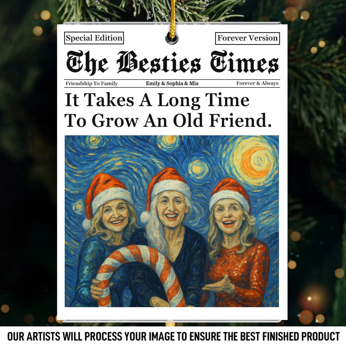 Custom Photo Acrylic Ornament - Personalized Christmas Best Friend Birthday Gifts For Women, Besties, Sisters, BFF - Our Laughter Never Gets Old