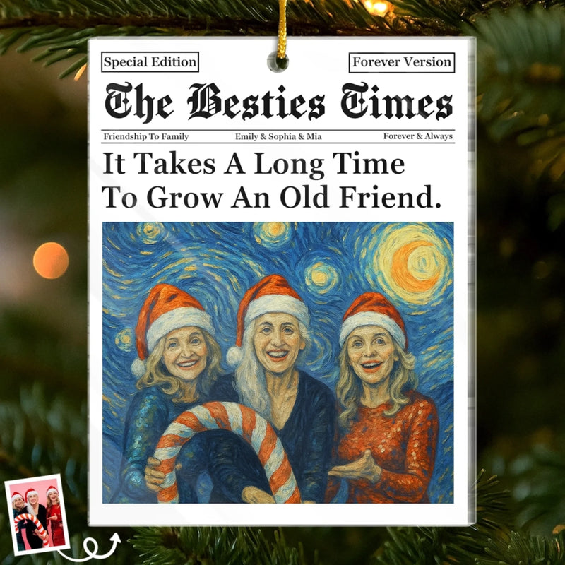 Custom Photo Acrylic Ornament - Personalized Christmas Best Friend Birthday Gifts For Women, Besties, Sisters, BFF - Our Laughter Never Gets Old