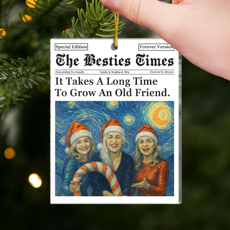 Custom Photo Acrylic Ornament - Personalized Christmas Best Friend Birthday Gifts For Women, Besties, Sisters, BFF - Our Laughter Never Gets Old