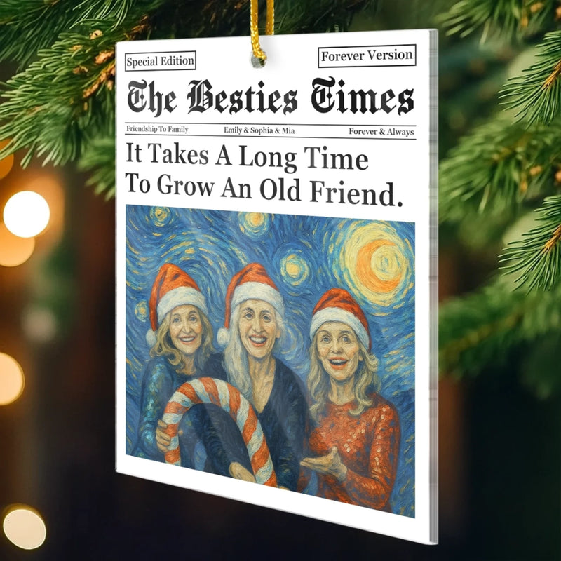 Custom Photo Acrylic Ornament - Personalized Christmas Best Friend Birthday Gifts For Women, Besties, Sisters, BFF - Our Laughter Never Gets Old