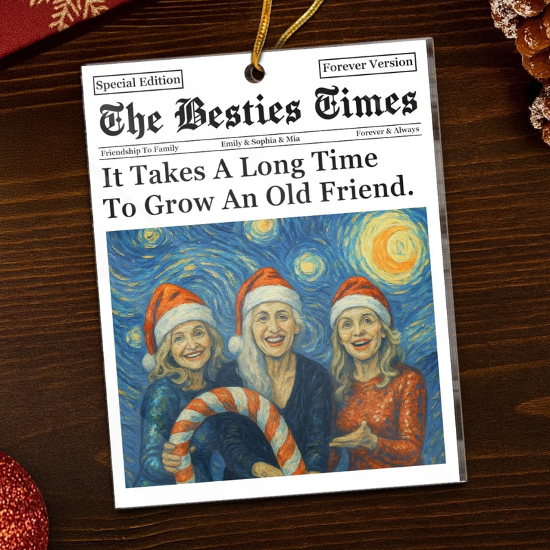 Custom Photo Acrylic Ornament - Personalized Christmas Best Friend Birthday Gifts For Women, Besties, Sisters, BFF - Our Laughter Never Gets Old